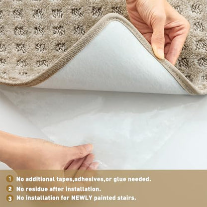 PURE ERA 2x3 Feet Area Rug Carpet Stair Landing Mat Landing Rug | Small Rug Tape Free Self Adhesive Non Slip, Indoor Doormat Floor Mat for Stairs Kitchen Entryway, Rug Washable and Reusable