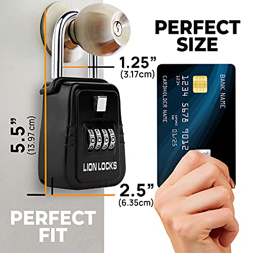 1500 Key Lock Box with Code, Lockbox for Keys Outdoor, Realtor Lock Box for Short-Term Rentals, Holds 5 Keys (6 Pack, Black)