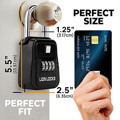 1500 Key Lock Box with Code, Lockbox for Keys Outdoor, Realtor Lock Box for Short-Term Rentals, Holds 5 Keys (6 Pack, Black)