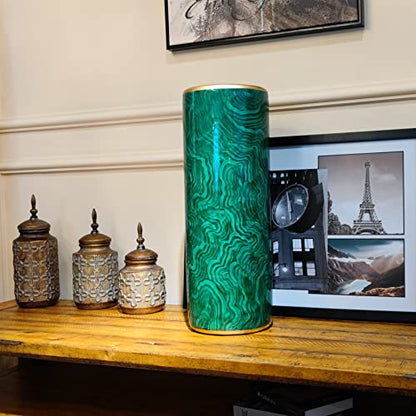 24" H Ceramic Umbrella Stand Malachite Green for Entryway Indoor | Porcelain Umbrella Rack Modern Style Floor Vase for Storing Canes Walking Sticks for Entryway Porch Indoor Home Decor
