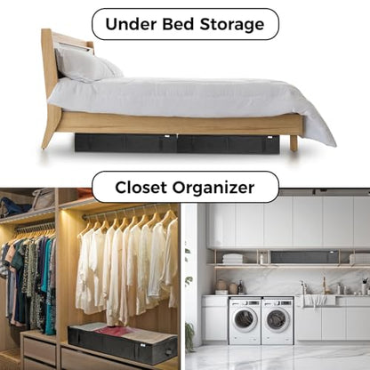StorageExpert Closet Organizers and Storage - Maximize Space with Under Bed Storage Containers & Clothes Storage - Ideal Closet Organizer, Toy Storage Organizer & Underbed Storage (Grey, 4 Pack)