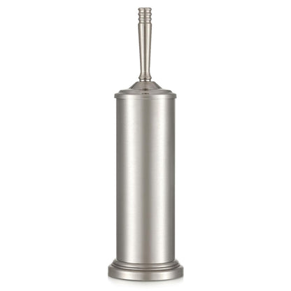 Stainless Steel Toilet Brush and Holder Set，Toilet Bowl Brush and Holder | Heavy Duty Silver Toilet Brush for Bathroom, Toilet Cleaner Brush，Deep Cleaning，Space Saving, Covered Brush（Stain Nickel）