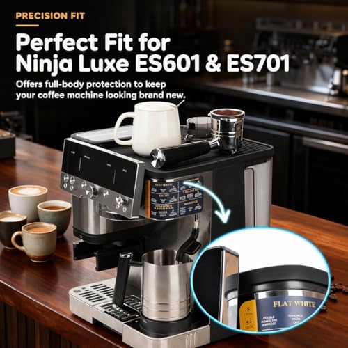 Silicone Coffee Maker Mat for Ninja Luxe ES601 & ES701: 3-in-1 Top Mat + 23.6"x15.7" Coffee Bar Mat + Espresso Tamping Mat – Food-Grade Silicone, Waterproof, Non-Slip,Heat-Resistant Coffee Accessories