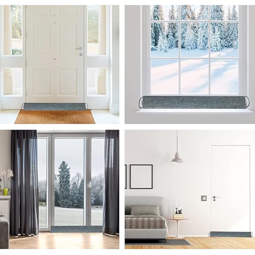1Pack 36inch Heavy Duty Door Draft Stopper for Bottom of Door, Under Door Draft Blocker (Glass Beads Filling)