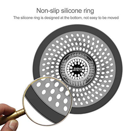 LEKEYE Drain Hair Catcher/Bathtub Shower Drain Hair Trap/Strainer Stainless Steel Drain Protector(Patented Product) | Stainless Steel