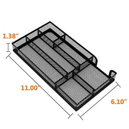 Desk Drawer Organizer, Small Metal Mesh Drawer Organizer Tray, Office Pencil Drawer Organizer Accessories for Desktop, Bathroom, Kitchen, Makeup, Vanity
