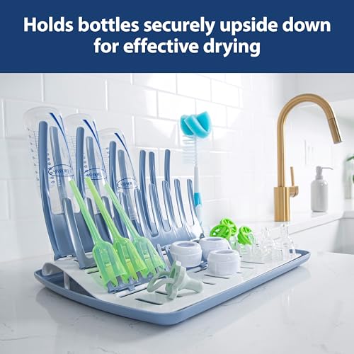 Dr. Brown's Folding Baby Bottle Drying Rack for Easy Storage - Dry Nipples, Pacifiers and Other Baby Essentials, BPA Free
