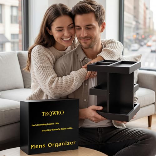 Cologne Organizer for Men,Anniversary Birthday for Mens Gift,Black | Easy Installation,360° Rotating,Boyfriend Husband Dad Gift,Mens Room Decor for Desk,Bathroom Countertop,perfume,Accessories