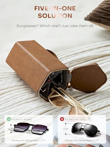 Sunglasses Travel Case Organizer Hangable for Men Women, Eyeglasses Foldable Storage Organizer