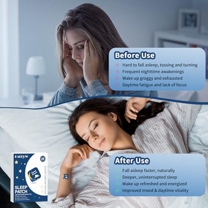 Sleep Patches for Adults with Magnesium and Sour Cherry Extract | Plant-Based Formula - Easy to Use for Men and Women - 1 Box 60 Count-SP01