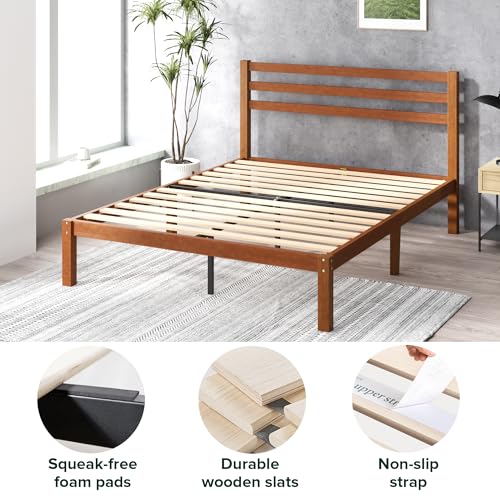 Zinus Leah Bamboo Platform Bed Frame with Headboard, Easy Assembly, Queen