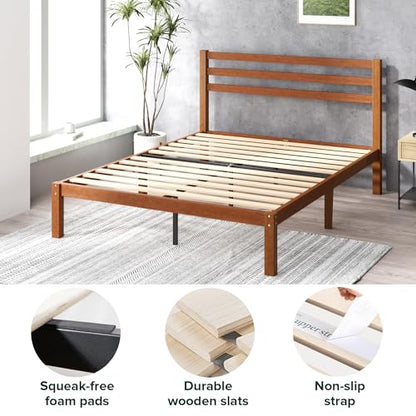 Zinus Leah Bamboo Platform Bed Frame with Headboard, Easy Assembly, Queen