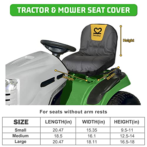 Riding Lawn Mower Seat Cover 600D Non Slip Tractor Seat Cover with Padded | Heavy Duty Seat Covers Universal Fits for Craftsman, Cub Cadet, Kubota, Troy Bilt and More, Padded Cushion, Non Slip Rubber