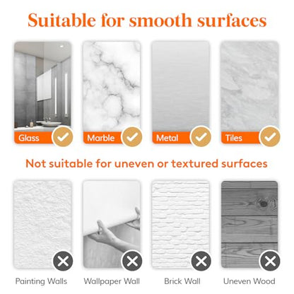 Lifewit Window Plant Shelves 14.6", 2 Pack Acrylic Suction Cup Floating Shelf for Bathroom Mirror, or Kitchen Wall, Clear No-Drill Window Sill Extender for Indoor Micro Greens 37 x 9 cm/14.6x3.6
