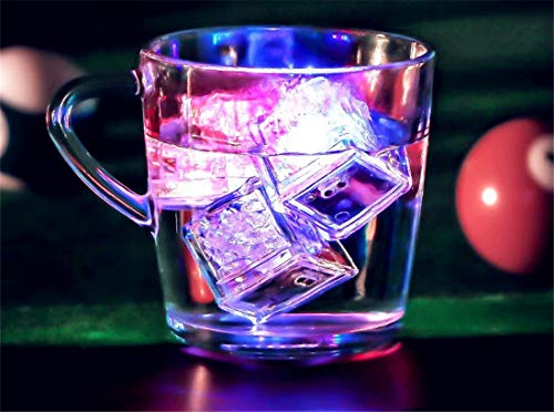 Waterproof Led Ice Cube, 24 Pack Multi Color Flashing Glow in The Dark LED Light Up Ice Cube for Bar Club Drinking Party Wine Wedding Decoration