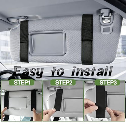 Car Sun Visor Organizer, Tactical Molle Panel Visor Storage Organizer with Sunglasses Holder for Police Gear & Overland Accessories, Universal Fit for Trucks, SUVs, Jeeps & Patrols, Black