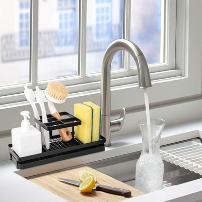 Toothbrush Holders Toothpaste Organizer Bathroom Accessories, Matte Black | Carbon Steel, 5 Slots, Removable Drip Tray, Easy to Clean, Electric Toothbrush Storage, for Countertop, Shower, Sink