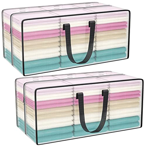 Clear Storage Bags with Zipper, Large Moving Bags... (2 Count | Clear)