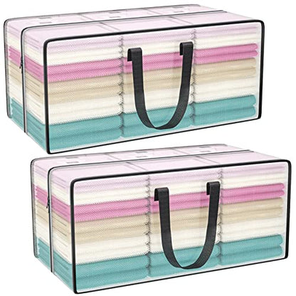 Clear Storage Bags with Zipper, Large Moving Bags... (2 Count | Clear)