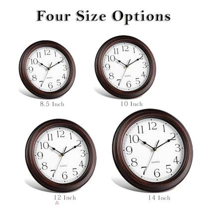 KECYET 12" Wall Clocks Battery Operated Silent for Living Room | Vintage Wall Clock; Analog Silent non Ticking; Kitchen Living Room Home Office Bathroom Bedroom
