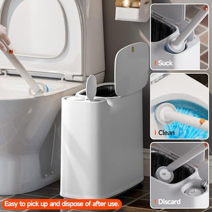 CTIME 3 in 1 Bathroom Trash can with toilert Brush,36 Refills | 3 in 1,modern bathroom, 36 Refills,bathroom, toilet