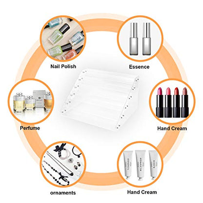 BTremary Clear Nail Polish Paint Organizer Holder Rack Shelf 6 Tier Acrylic Tattoo Ink Essential Oil Display Stand Holds Up to 48-96 Bottles for Table (Fit 1-2oz Bottles)