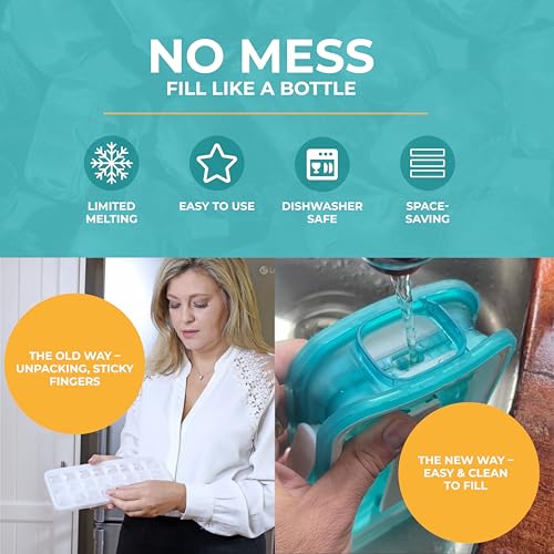 ICEBREAKER POP 2.0 2026: Make And Serve Ice Without Ever Touching The Ice | The Sanitary Silicone Ice Cube Tray for Freezer | Patented Ice Trays for Freezer | This Ice Cube Maker Makes 18 Cubes
