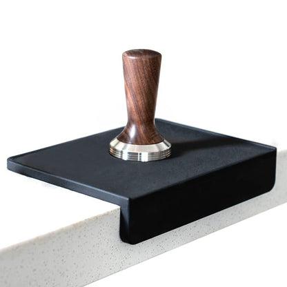 watchget Espresso Tamping Mat,Silicone Portafilter Pad for Counter | Ultra Thick,Waterproof and Heat Resistant,Non-Slip Corner Tamper Mat,Barista Espresso Machine Accessory,8"x6", Black