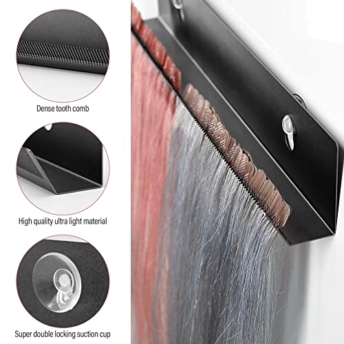 EHDIS Hair Extension Holder for Styling Hair Stands Stainless Steel Hair Extension Display Hair Hanger Tool for Washing, Coloring and Blow-Drying of Weft, Clip-In, Tape-In Extensions (Black)