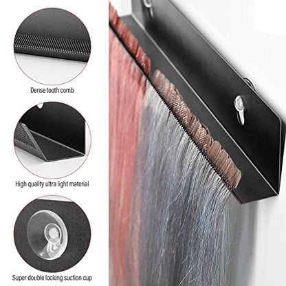 EHDIS Hair Extension Holder for Styling Hair Stands Stainless Steel Hair Extension Display Hair Hanger Tool for Washing, Coloring and Blow-Drying of Weft, Clip-In, Tape-In Extensions (Black)