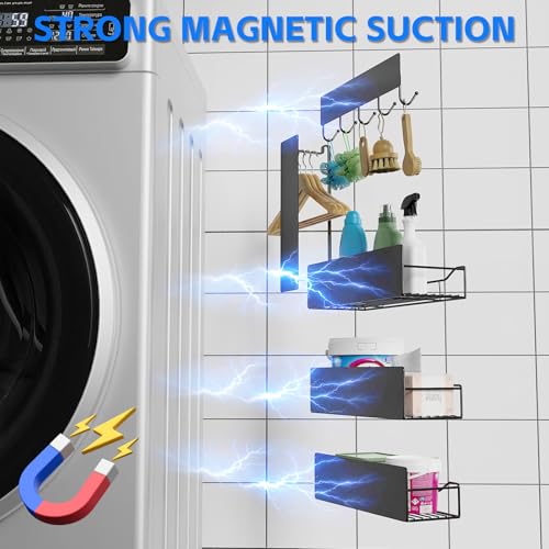 Magnetic Spice Rack for Refrigerator, 5 Pack Magne... (Gray | Iron)