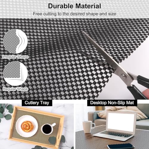 FACIACC Non Slip Rug Pad Gripper 2 x 5 Feet Extra Thick Pads Carpet Pads | for Area Rugs Keep Your Rugs Safe and in Place on Hardwood Floor (Black)