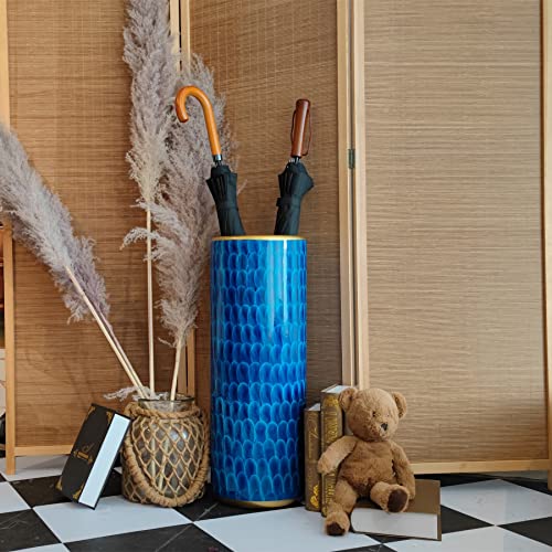 24''H Contemporary Umbrella Stand Umbrella Bucket Umbrella Rack | Umbrella Holder Barrel Floor Vase Modern Style for Canes Walking Sticks for Entryway Porch Indoor