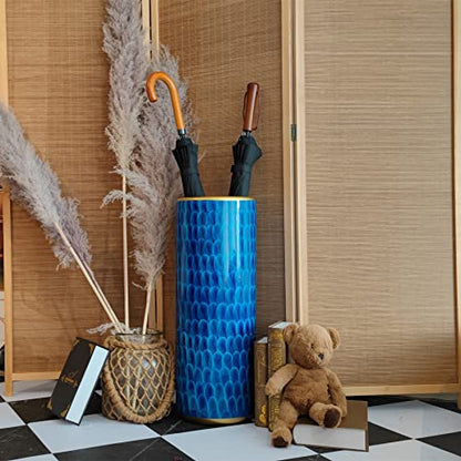24''H Contemporary Umbrella Stand Umbrella Bucket Umbrella Rack | Umbrella Holder Barrel Floor Vase Modern Style for Canes Walking Sticks for Entryway Porch Indoor
