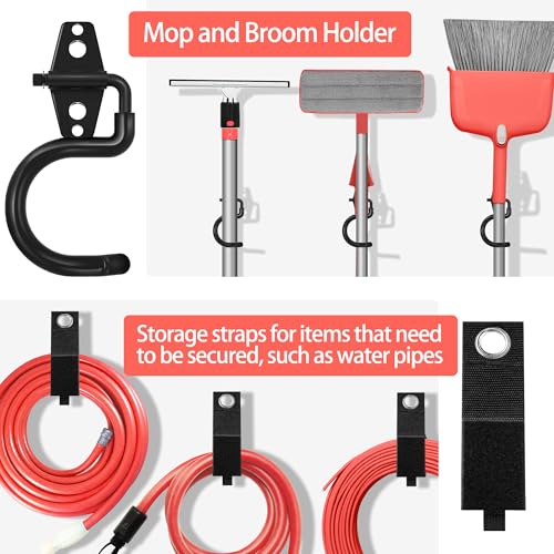 18 Pack Garage Hooks Heavy Duty - Anti-Slip Coating | Garage Storage Hooks for Hanging Bike，Ladder，Garden Tools，Hose