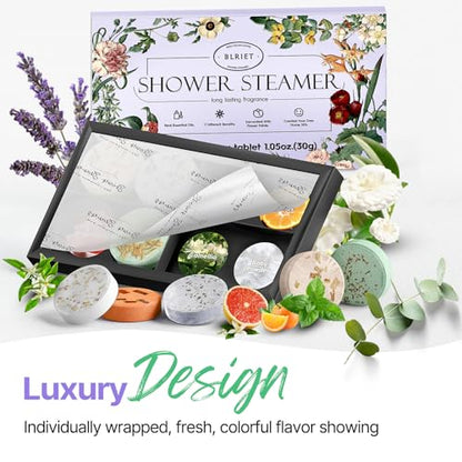 Shower Steamers Aromatherapy Blriet Gifts for Women, Teen Girls, Wife, Her, Mom, Father Days, Daughter, Grandma Basket Stuffers Birthday Gifts Decoration Travel Essentials Self Care Home Spa 8 Pack