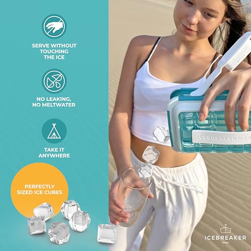 ICEBREAKER POP 2.0 2026: Make And Serve Ice Without Ever Touching The Ice | The Sanitary Silicone Ice Cube Tray for Freezer | Patented Ice Trays for Freezer | This Ice Cube Maker Makes 18 Cubes