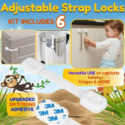 Baby Proofing Kit, All in One, Child Safety Kit, 67 Piece Pack | Magnetic Cabinet Locks, Power Point Outlet Covers, Corner Bumpers Protectors, Strap Locks, Finger Pinch Guards, Bath Toys