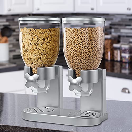 Zevro /GAT202 Indispensable Dry Food Dispenser, Dual Control, Silver