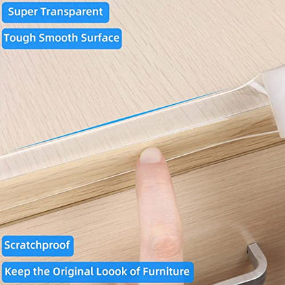 Clear Edge Protector Strip,1 Pack x 1.18in x 9.84FT | Sharp Edge Wrap Cover Tape, Self Adhesive Protective Bumper Guards for Cabinet Door Desk Bed Furniture Waterproof