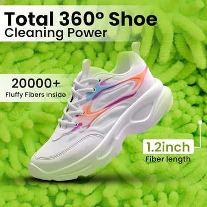 Shoe washing machine bag- Laundry Shoe Bag for washer and dryer, Protective Chenille Mesh Shoe Washing Bag with Invisible Zipper, Durable & Reusable for Sneaker Tennis Shoes (2-pack Green)