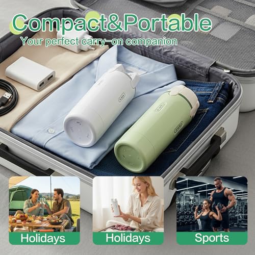 4 in 1 Travel Dispenser Bottle Essentials Camping Toiletries Pump TSA Approved Leak Proof Size Portable Containers Refillable for Shampoo Lotion Creams Body Wash Conditioner Attached Label (Green)