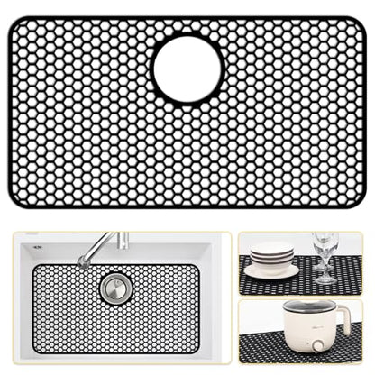 Silicone Sink Protectors for Kitchen Sink -12" 13"... (‎Black(1 Pack))