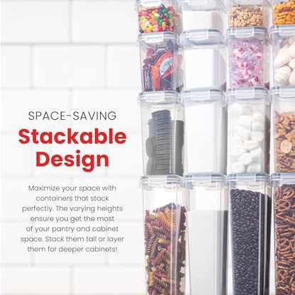 Oizeir Airtight Food Storage Containers with Lids 24-Pack, Pantry Kitchen