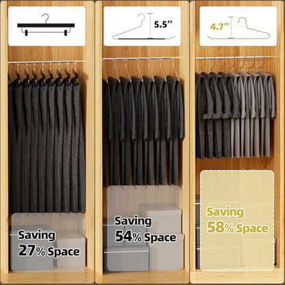 SPECILITE 30 Pack Open Ended Rose Gold Metal Pants Hangers Heavy Duty | Slim Space-Saving, Waterproof and Scratch-resistant, Sturdy Hangers for Jeans, Slacks, Leggings, Towel, Scarf