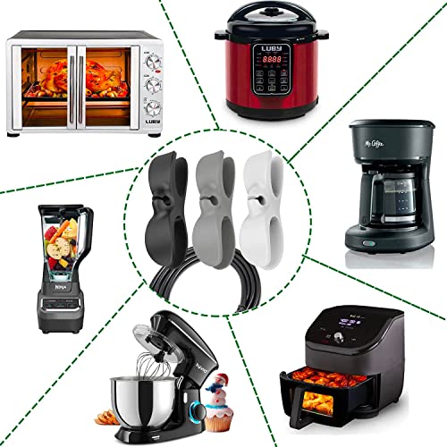 Cord Organizer Kitchen Appliances, 6PCS Holders for Stand Mixer | Self Adhesive Stick On Silicone Cable Wrap Keeper Hook Clip, Electric Wire Hider Accessories, Compatible with KitchenAid