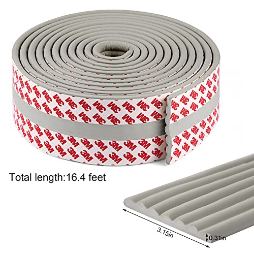 Baby Proofing Edge Corner Protector, 16.4 ft Edge Guards Padding with 3M Adhesive, Extra-Wide Soft Rubber Foam Padding, Furniture,Sharp Edge Safety Corner Edge Bumper Guard-Gray