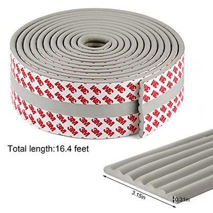Baby Proofing Edge Corner Protector, 16.4 ft Edge Guards Padding with 3M Adhesive, Extra-Wide Soft Rubber Foam Padding, Furniture,Sharp Edge Safety Corner Edge Bumper Guard-Gray