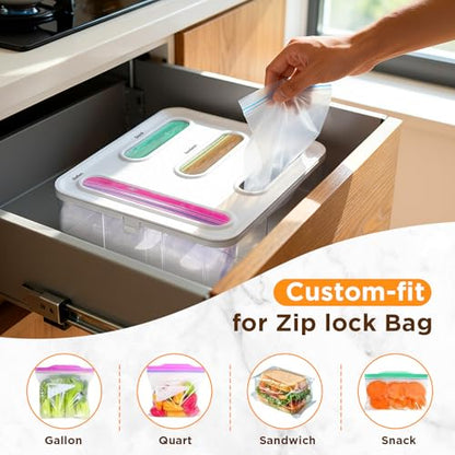 Bag Organizer for Drawer + Fridge, Magnetic Kitche... (Clear)