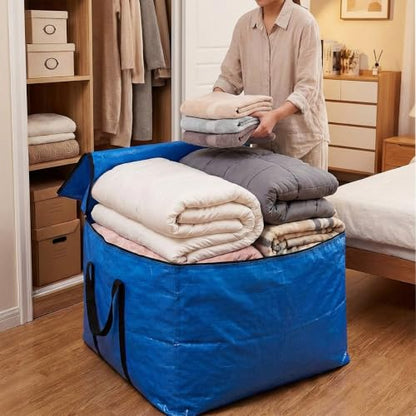 Extra Large Cube Moving Bags (Black, 25"x25"x25") | Heavy Duty, Water-Resistant, Foldable, For Clothes, Bedding, Blankets & Pillows, Reusable Alternative to Moving Boxes